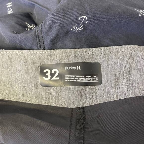 Hurley Phantom Mens Board Swim Trunks Shorts Blue Black Size 32 Nylon - Picture 9 of 9